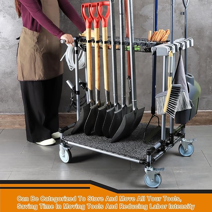 Heavy-Duty Garden Tool Organizer Cart Ideal