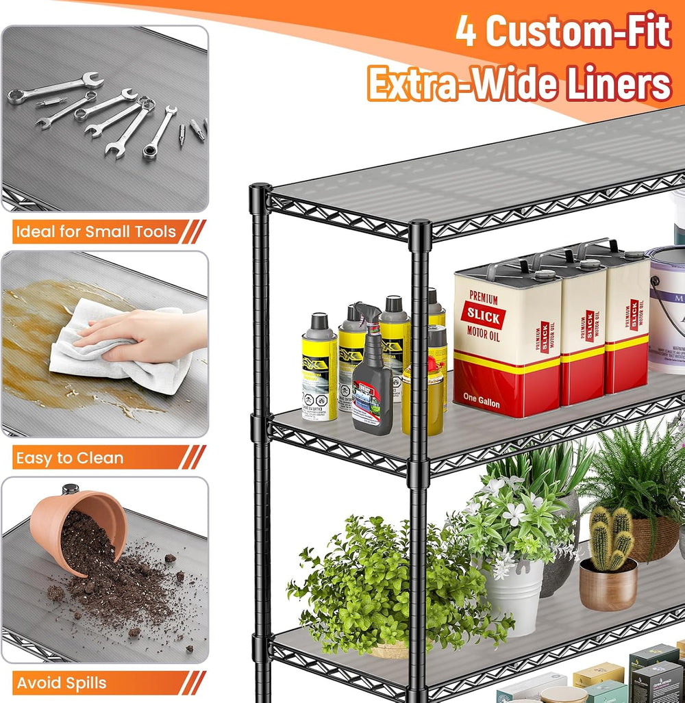 60'' W Heavy Duty Shelving with Wheels, Adjustable Storage Rack