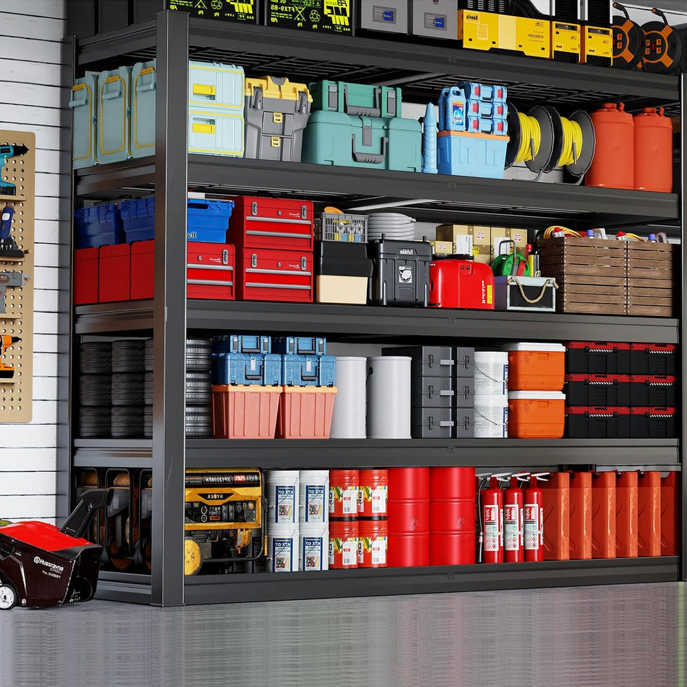 68" Wide Heavy Duty Garage Shelving Units, 5-Tier Deep Storage Shelves, ...