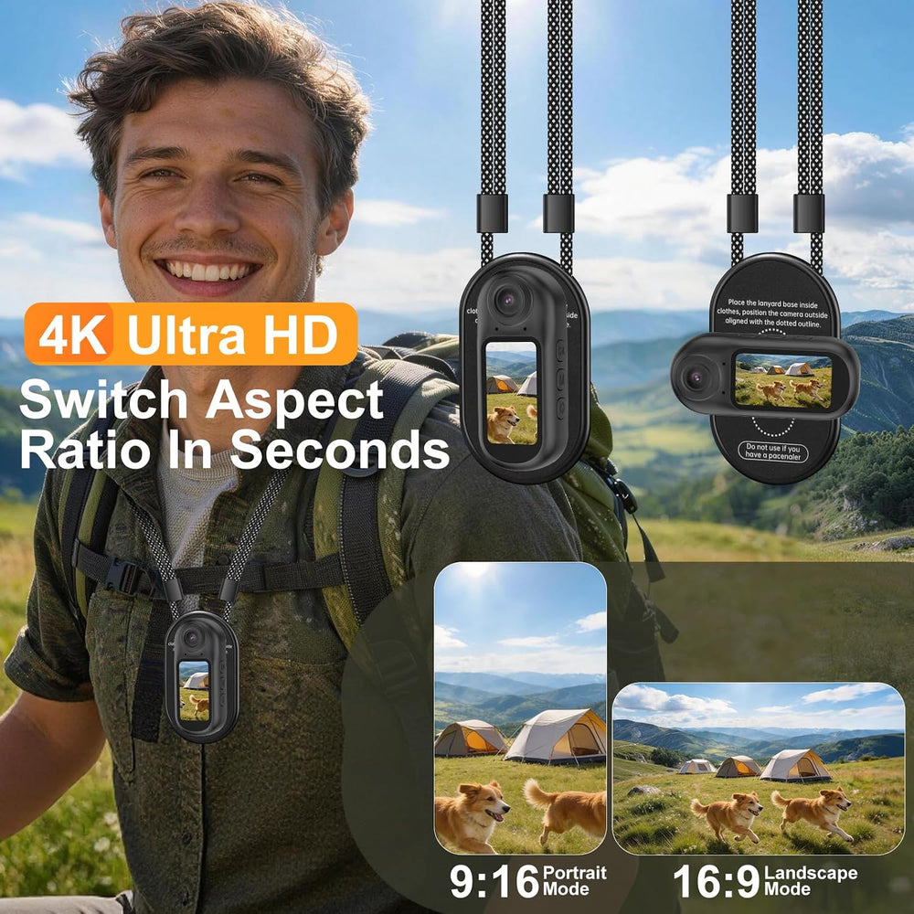 4K Mini Body Camera with EIS 6-Axis Stabilization,POV Action Camera