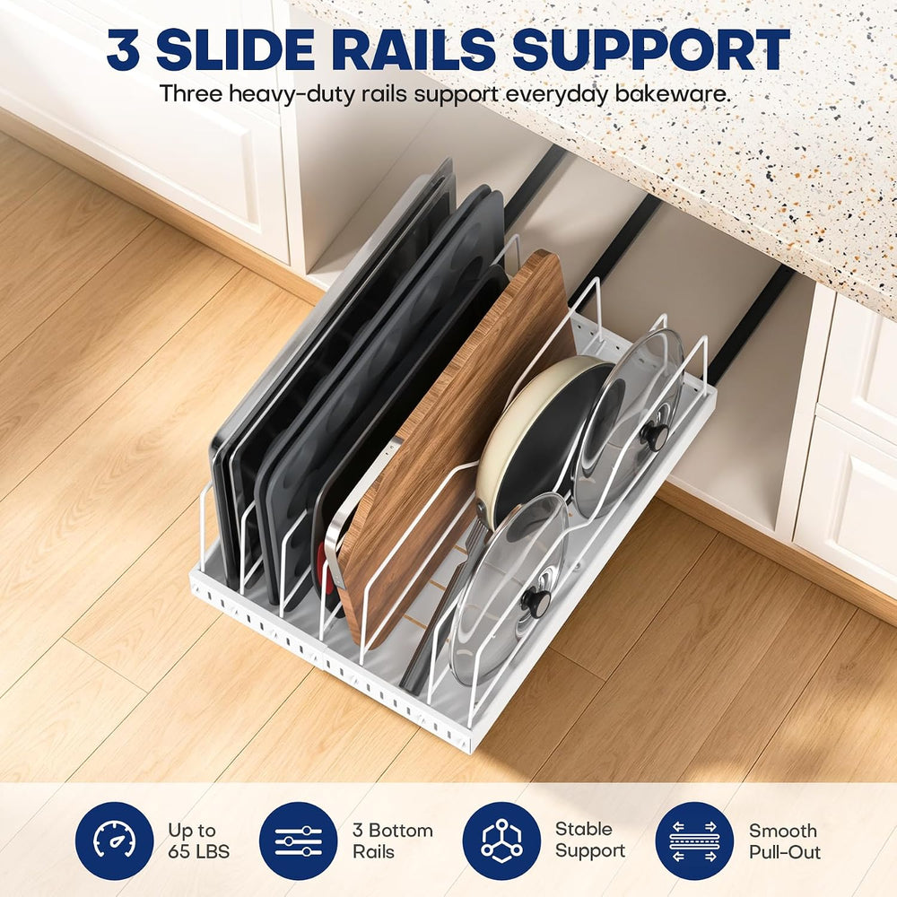 Pull Out Cabinet Organizer for Cookie Sheet, Cutting Board, Baking Sheet