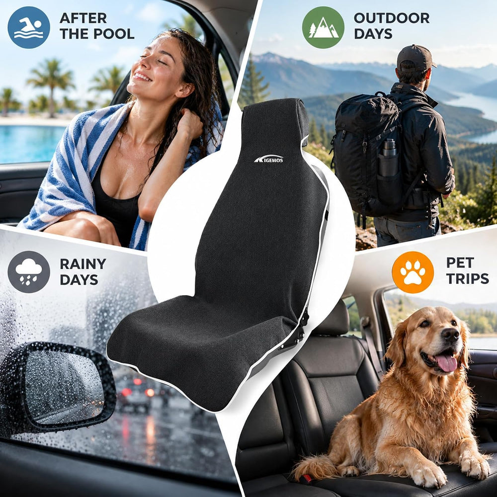 Car Seat Cover Towel for Cars, SUVs, Vans and Trucks, 1 Pack, Black