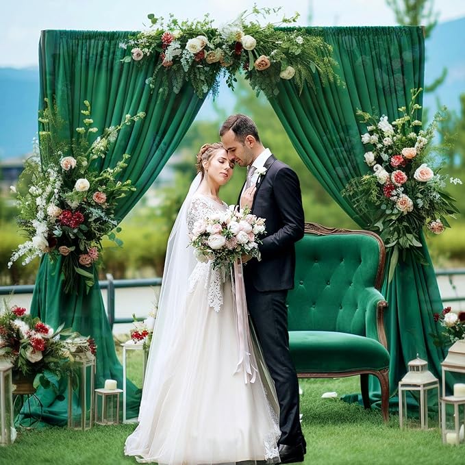 10 x 7 Feet Green Backdrop Curtain for Partie, Background Curtains for Photos...