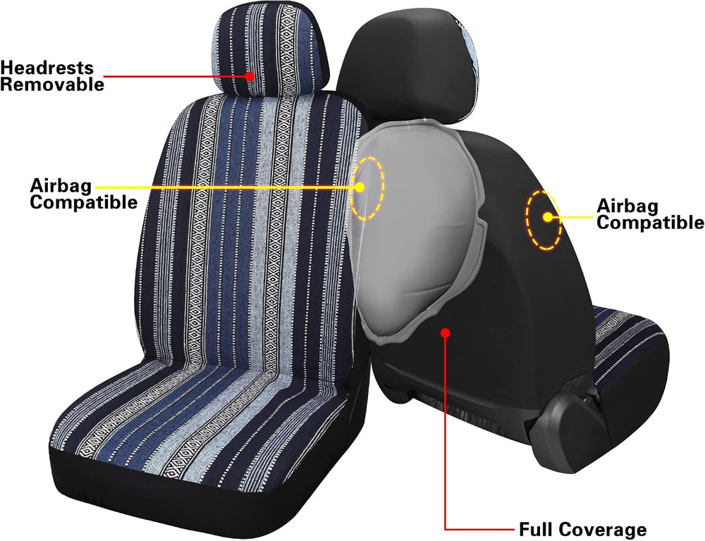 Pariitadin Baja Saddle Blanket Car Seat Covers Full Set with Seat Belt Pads, ...