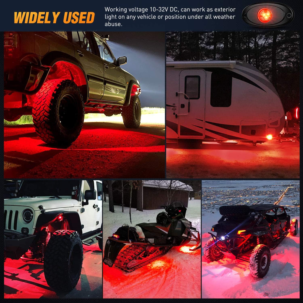 Nilight LED Rock Light 6PCS Underglow Wheel Well Pods Waterproof Exterior Und...