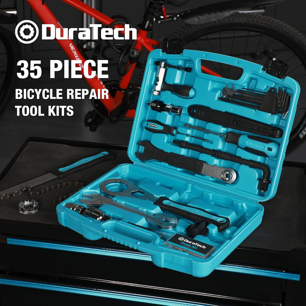DURATECH 35PC Bike Repair Tool Kit with Carry Storage Case