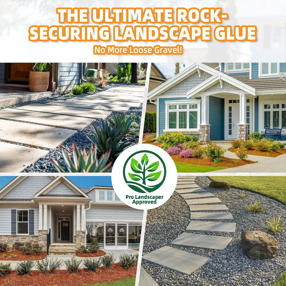 Rock Glue for Landscaping with Sprayer 54oz, Ready-to-Use Mulch & Gravel ...