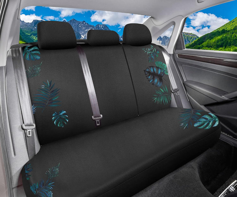 FREMONT AUTO Tropical Print Embroidered Car Seat Covers Set for Cars Truck Va...