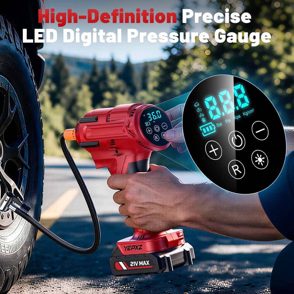 Tire inflator Portable Air Compressor - 160PSI &21V Battery Tire Pump
