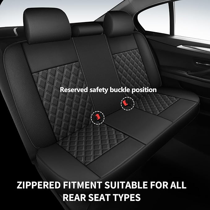 Car Seat Covers Full Set, Breathable and Waterproof Napa Leather Car Seat Cover