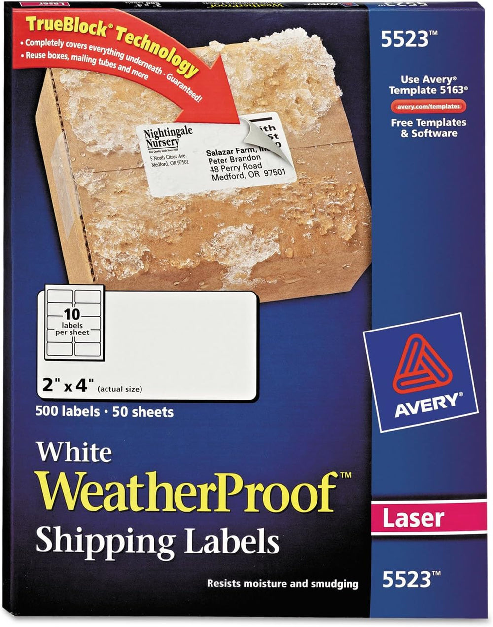 Waterproof Shipping Labels with TrueBlock and Sure Feed, Laser Printers, 2 x ...