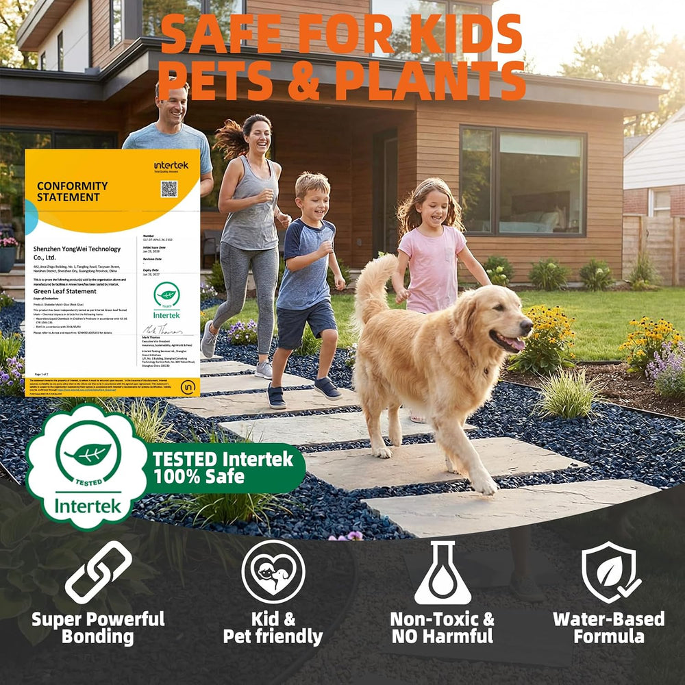 Rock Glue for Landscaping -2 Gallon Ready to Use Mulch Binder, Fast-Dry No Di...
