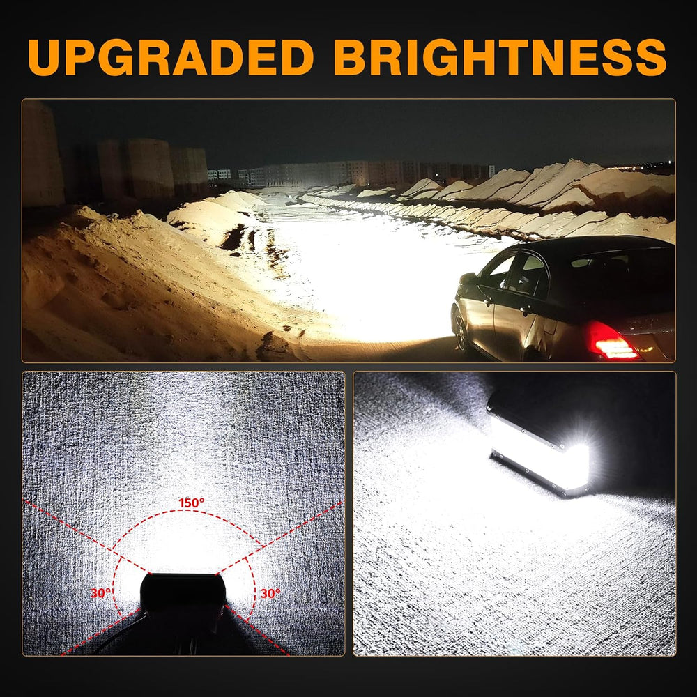 Side Shooter Light Pods, Muto-Beam 2PCS 5Inch Quad Row LED Light Bars Off Roa...