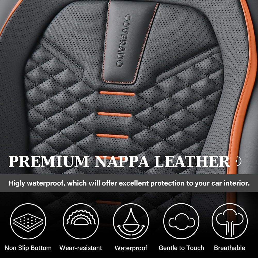 Coverado Automotive Seat Covers, Car Seat Covers Front Seats, Nappa Leather B...