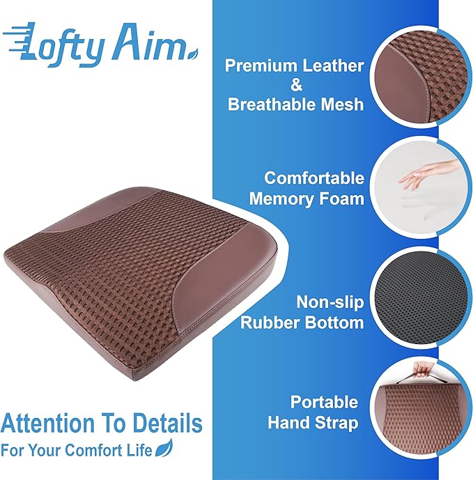 Car Seat Cushion, Comfortable Memory Foam Seat Pillow