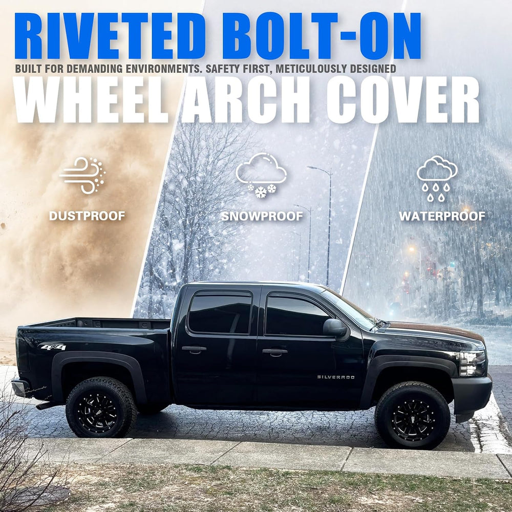 CROSSDESIGN Fender Flares Fit 2007-2013 Chevy Silverado 1500 2500HD 3500HD 6....