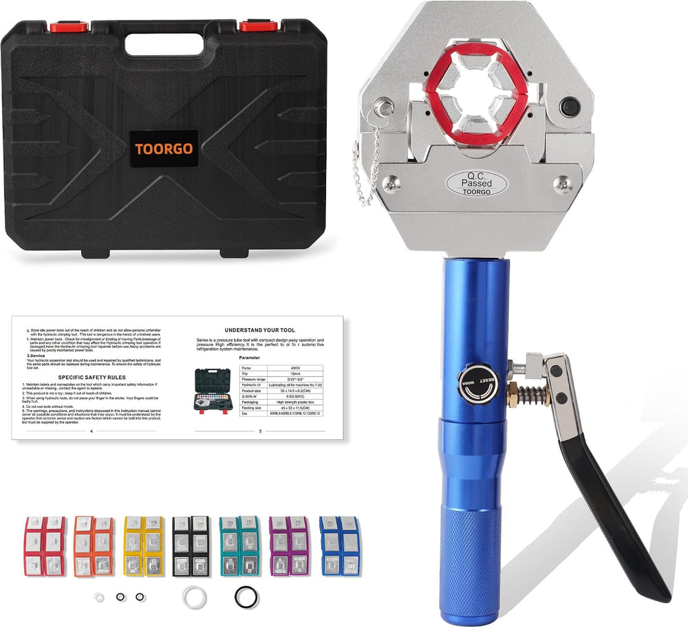 Hydraulic AC Hose Crimper Manual AC Hose Crimper Kit with 7 Dies