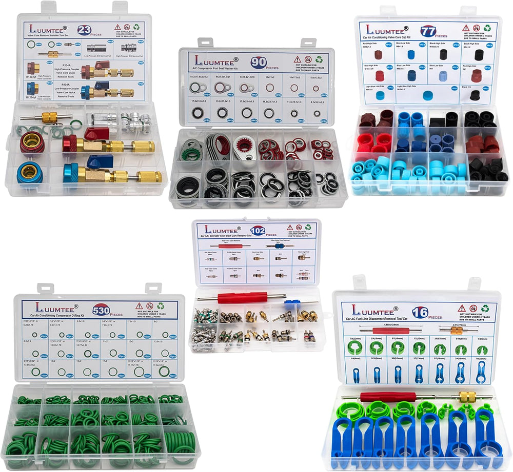 6 Sets Car A/C Repair Kits for R12 & R134a Systems (838PCS)