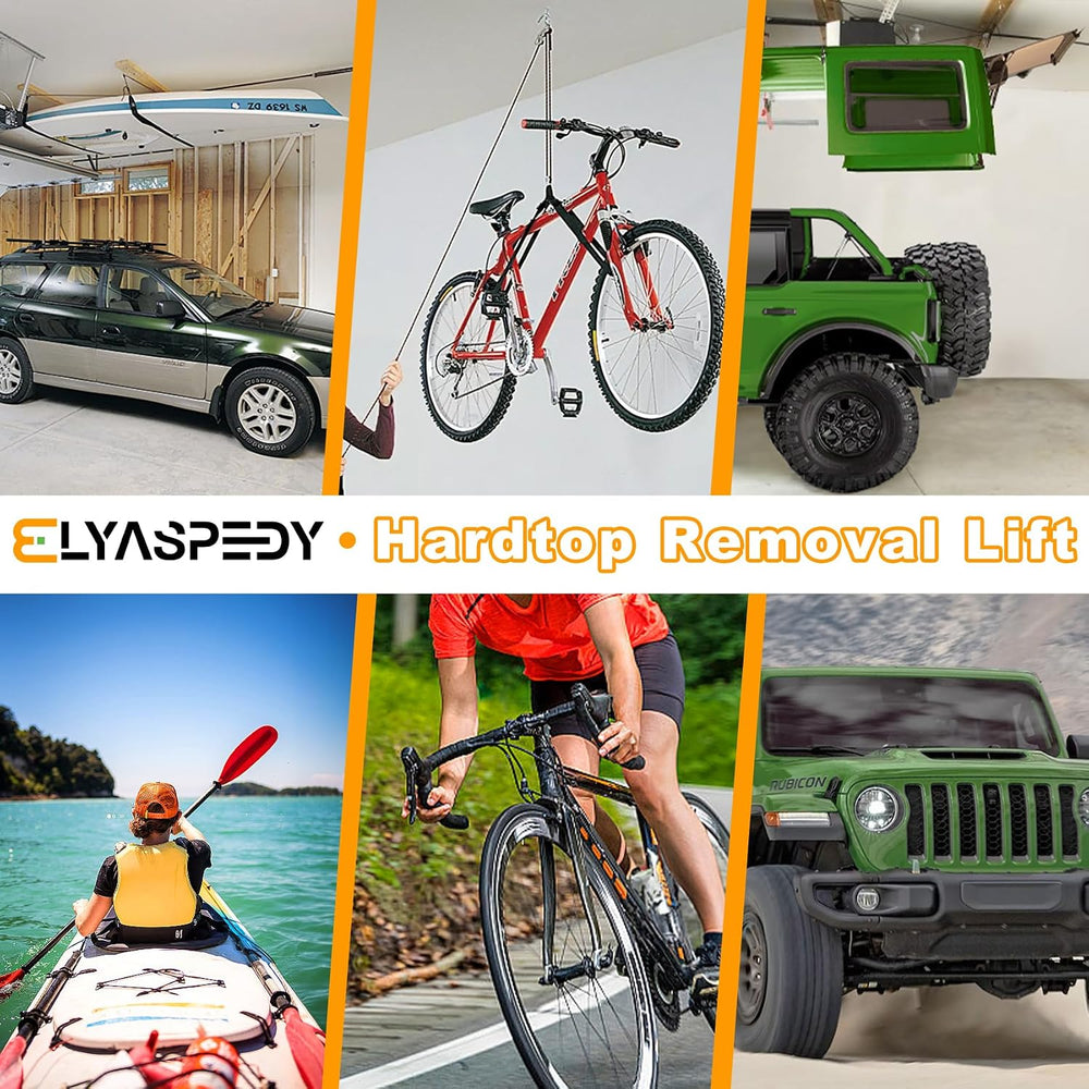 Upgraded Hardtop Removal Lift for Jeep Wrangler,Garage Storage Hoist