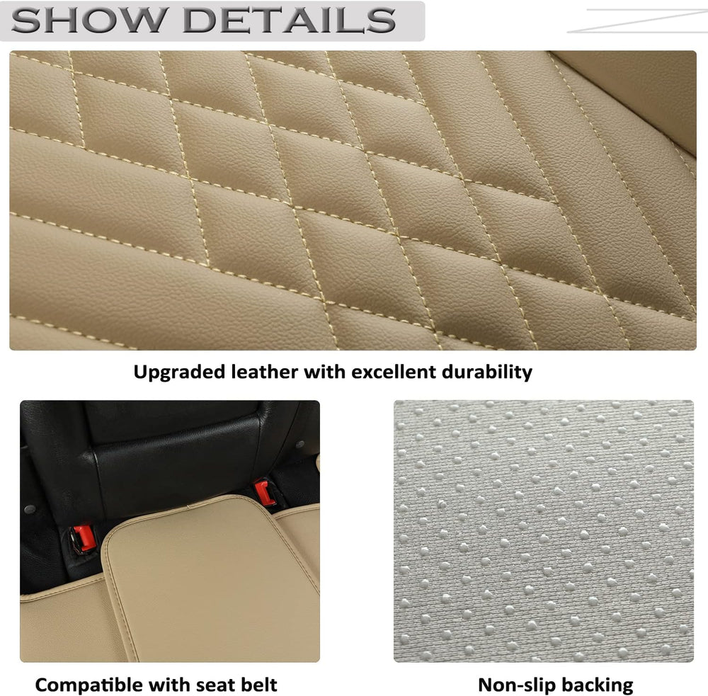 GIANT PANDA Premium PU Leather Rear Car Seat Cover Protector, Luxury Adjustab...