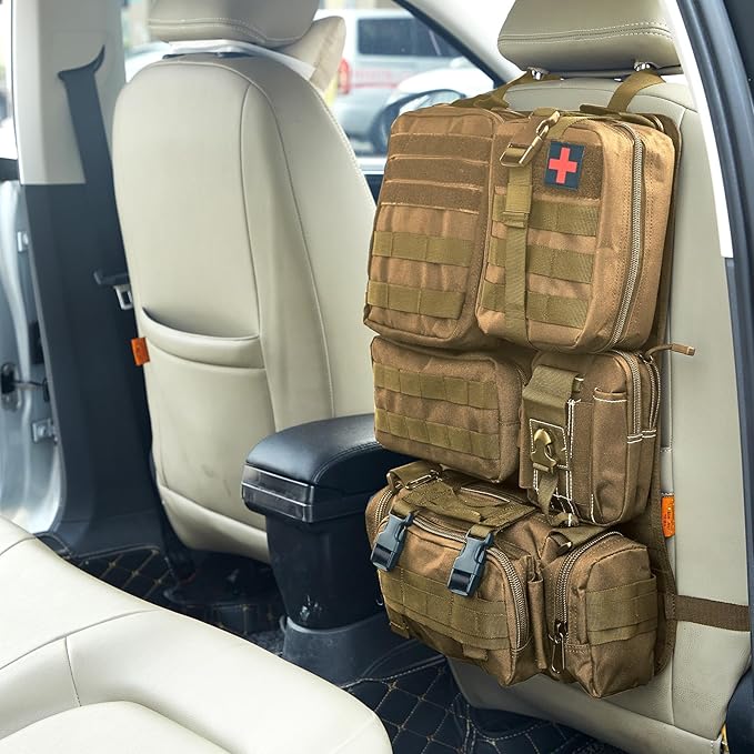 Universal Tactical Seat Back Organizer Vehicle Molle Panel Organizer Storage