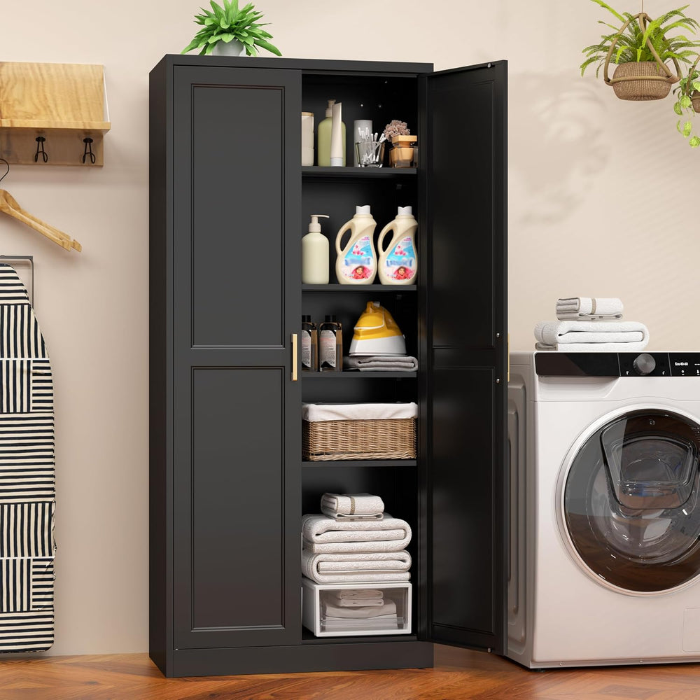 71" Tall Metal Kitchen Pantry Cabinet, Storage Cabinet with Doors