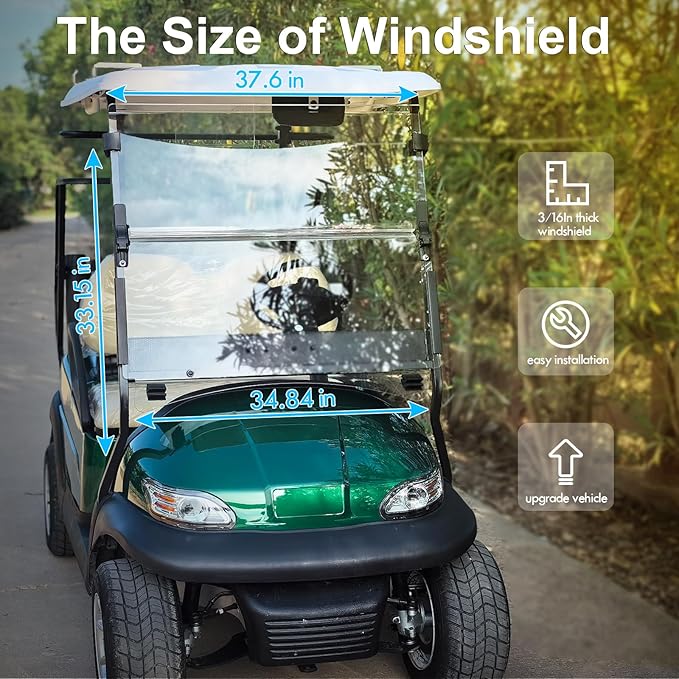 Upgraded Club Car Precedent Windshield, Golf Cart Windshield