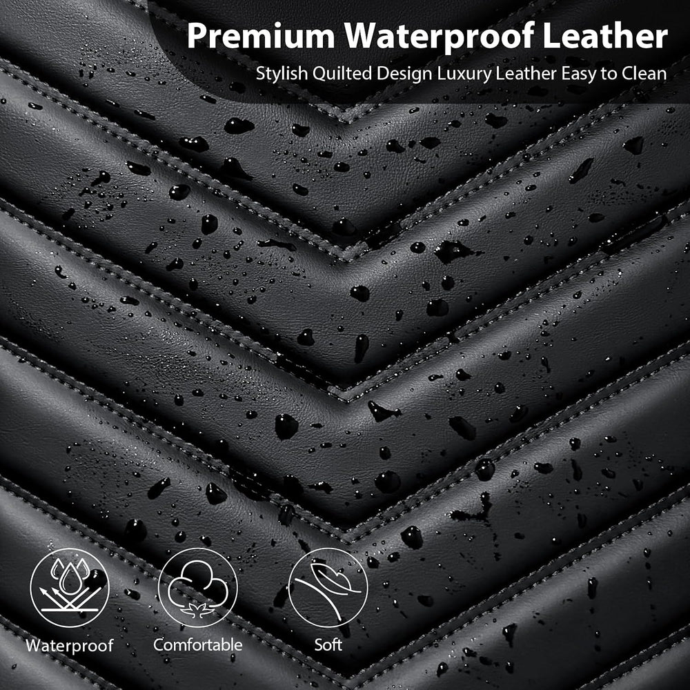 CAR PASS 3D Foam Faux Leather Seat Covers Front Seats,Waterproof Leather Fron...