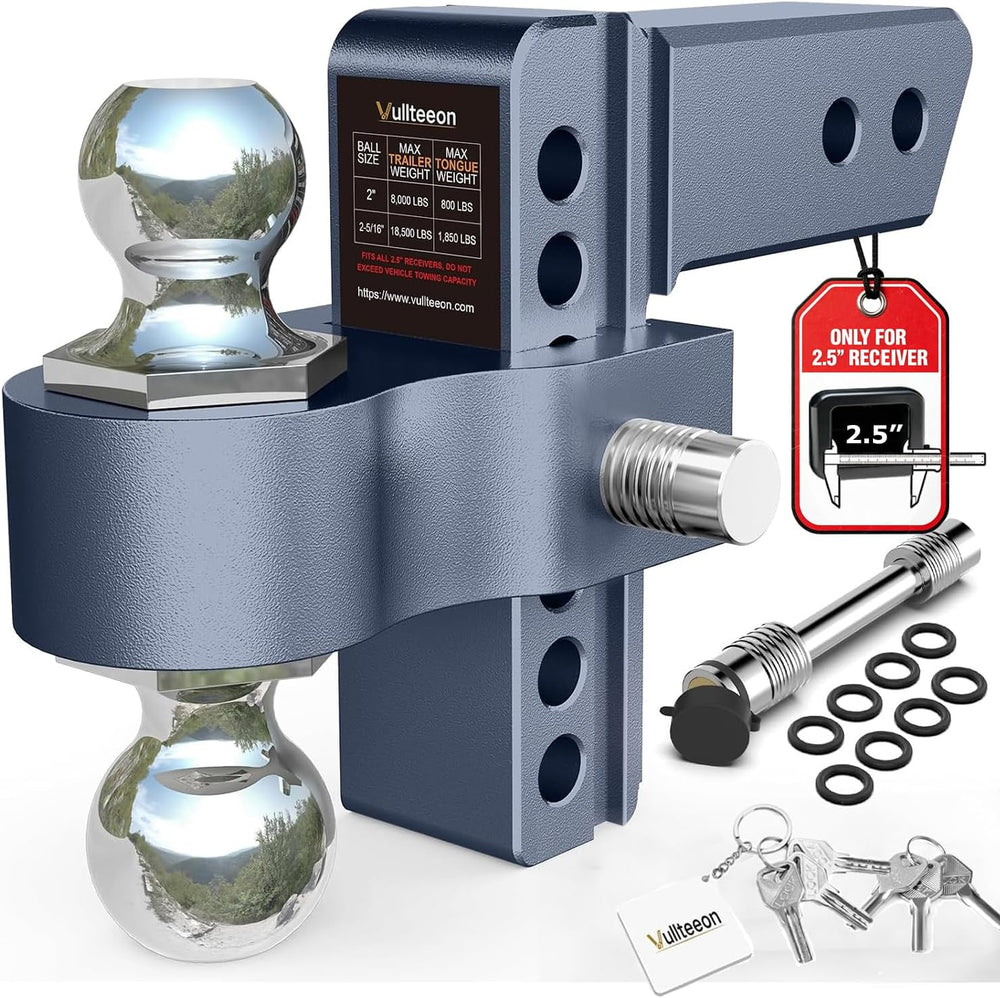 Adjustable Trailer Hitch, 6in Drop Hitch (for 2.5 Inch Receiver)