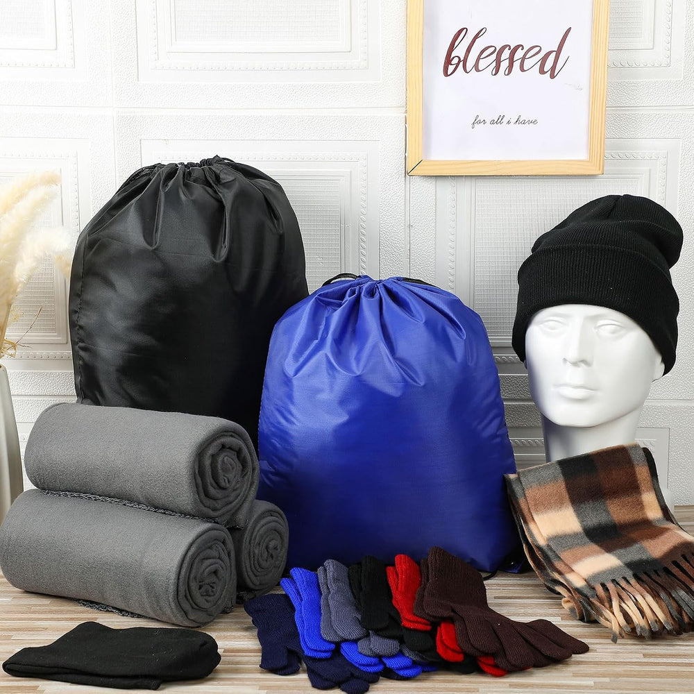 Suhine 72 Pcs Homeless Care Package Supplies Bulk Winter Warmth Kit with Blan...