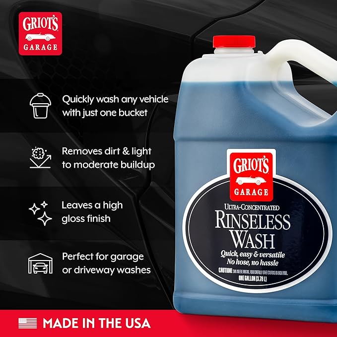 Griot's Garage Rinseless Wash for Car Cleaning and Detailing, No-Rinse Ve...