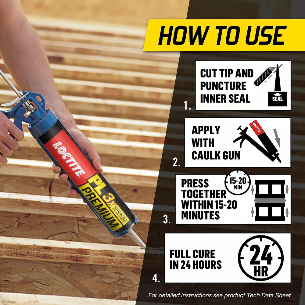 Loctite PL Premium Polyurethane Construction Adhesive, Versatile Construction...