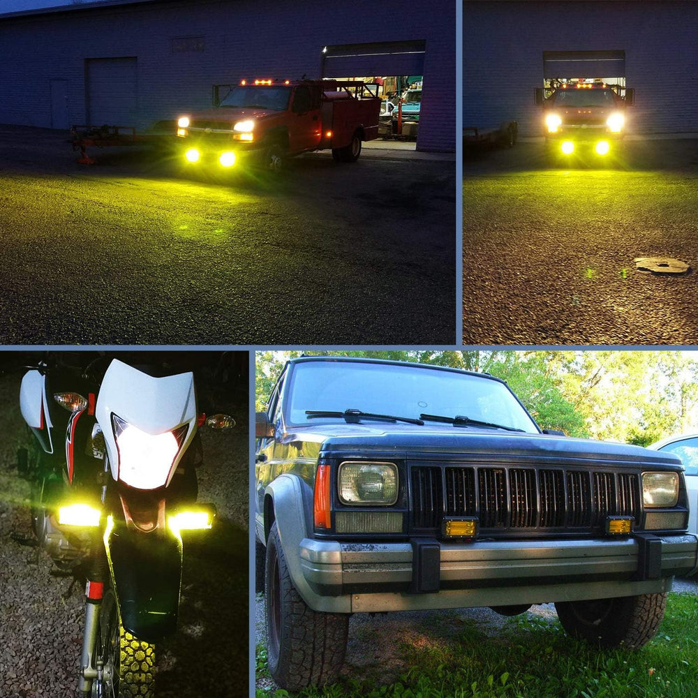 Nilight - ZH304 Led Light Bar 2PCS 5Inch 72W 10800Lumens Yellow Flood Beam Fo...