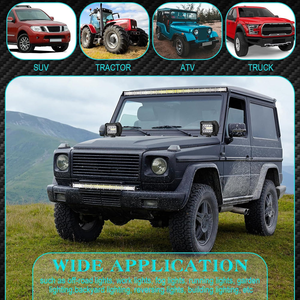 Frienda 8 Pcs 40, 20 Inch LED Light Bar Kit with 4 Inch LED Pods and 12 V Wir...