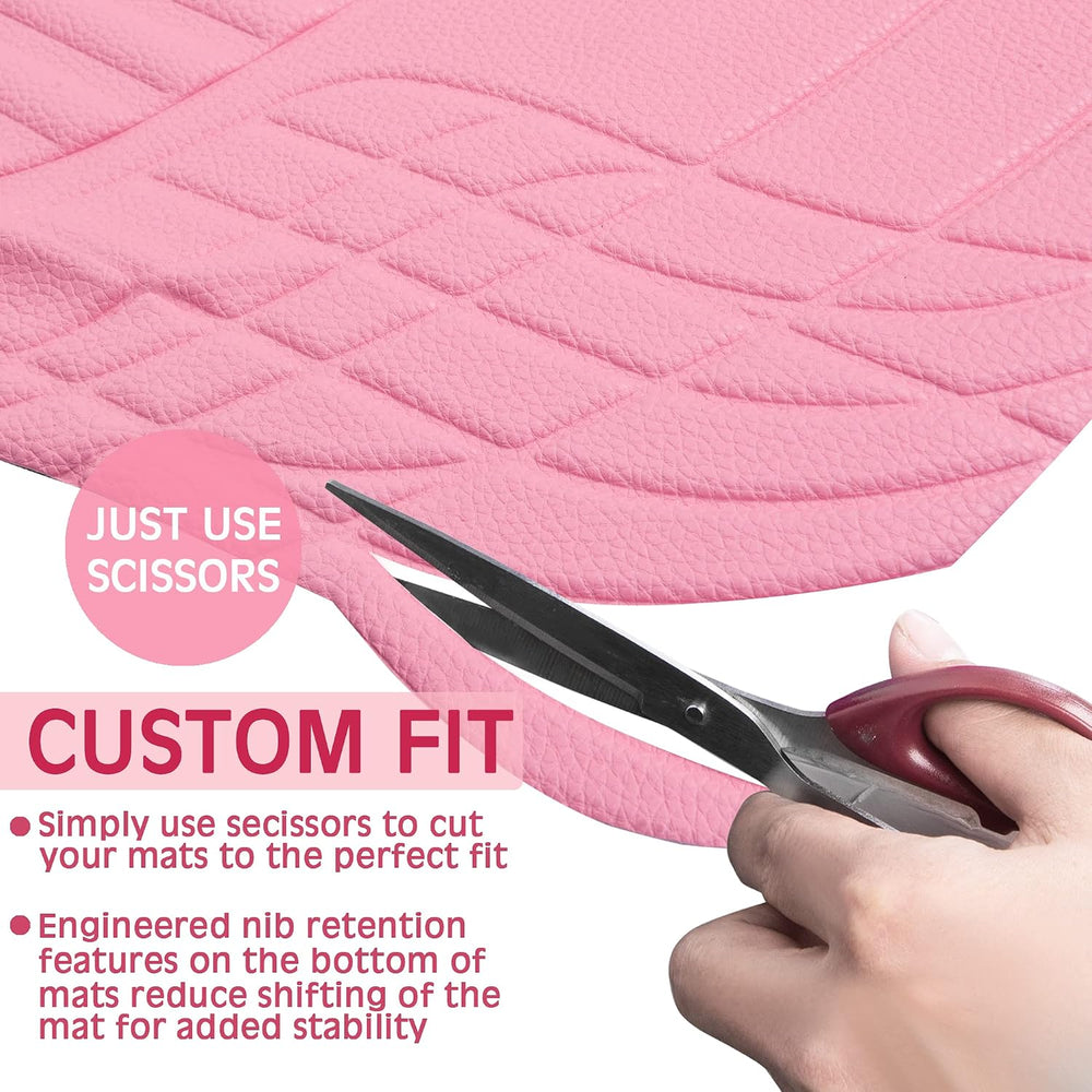 CAR PASS 4 Piece Leather Car Floor Mats -3D Cute Girly Waterproof All Weather...
