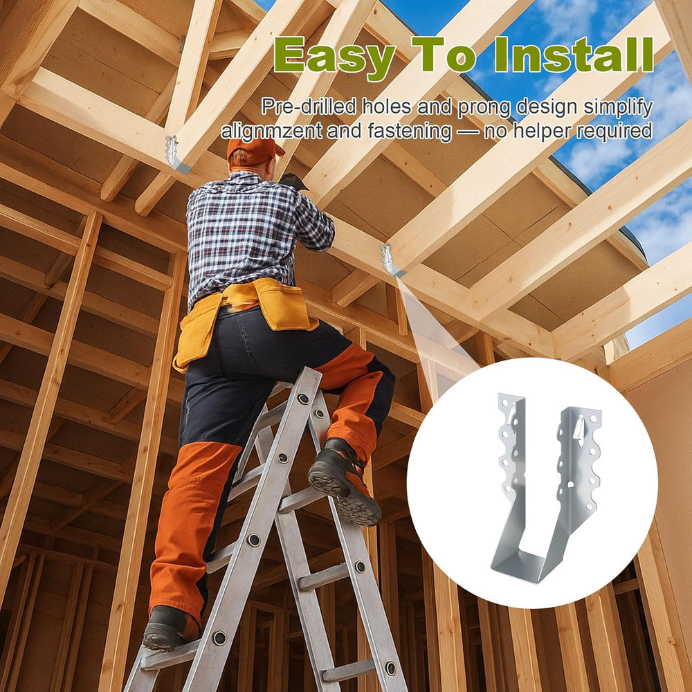 50 Pcs 2x8 Joist Hangers, 20 Gauge Heavy Duty Face Mount Rafter Brackets for ...