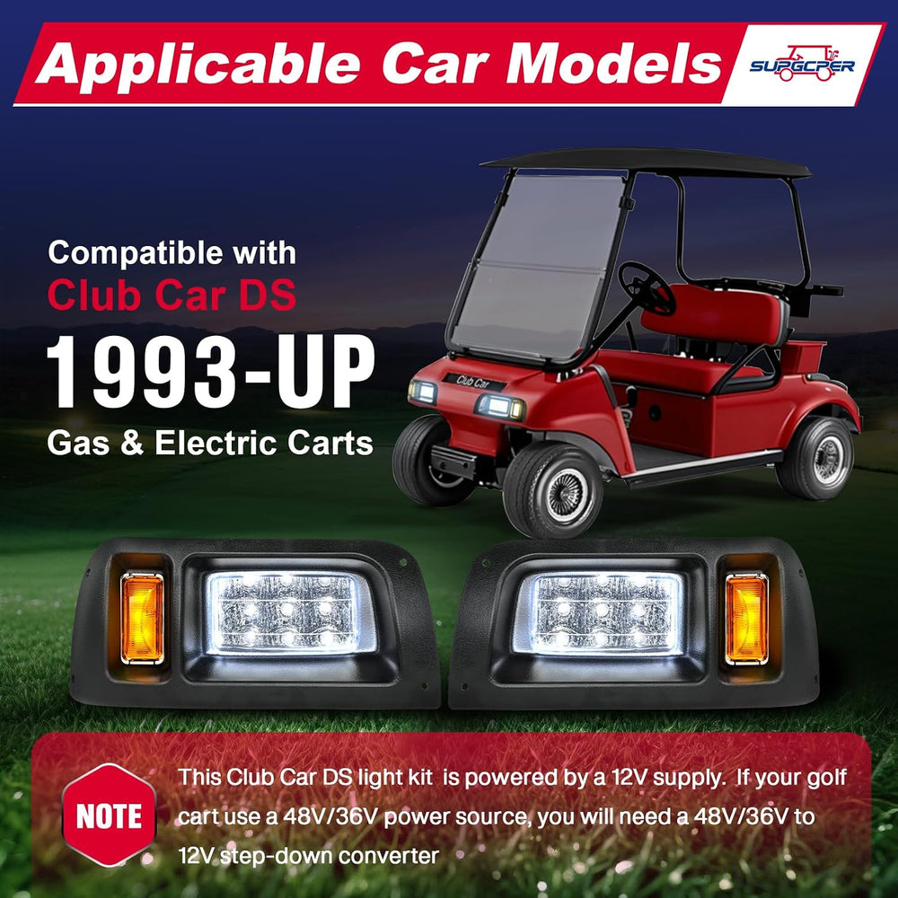 Golf Cart LED Light Kit for Club Car DS 1993-Up Gas and Electric Models, Club...