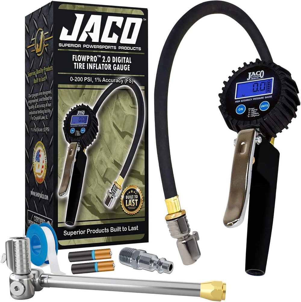 JACO Superior Products FlowPro 2.0 Digital Tire Inflator Gauge (200 PSI) with...