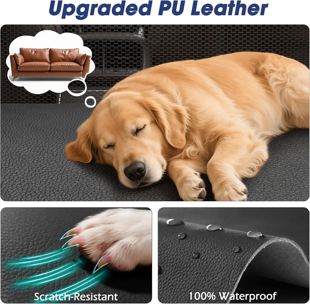 FURTIME Large Dog Car Seat, Upgraded PU Leather Back Seat Extender with Hard ...