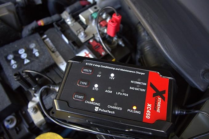 PulseTech XC450 Xtreme Charge 4 AMP Smart Battery Charger Maintainer, Trickle
