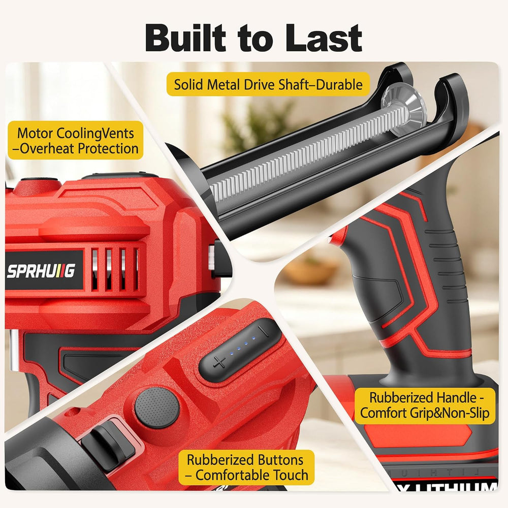 Cordless Electric Caulking Gun Automatic Battery Powered Caulk Gun with 21V 2...