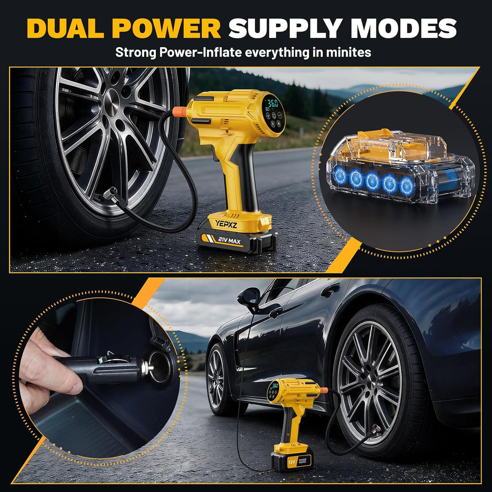 Tire Inflatopr Portable Air Compressor - 160PSI&21V Battery Tire Pump