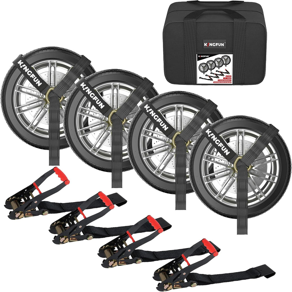Car Tie Down Straps for Trailers (4 Pack)– Heavy Duty 2" x 120" Tra...