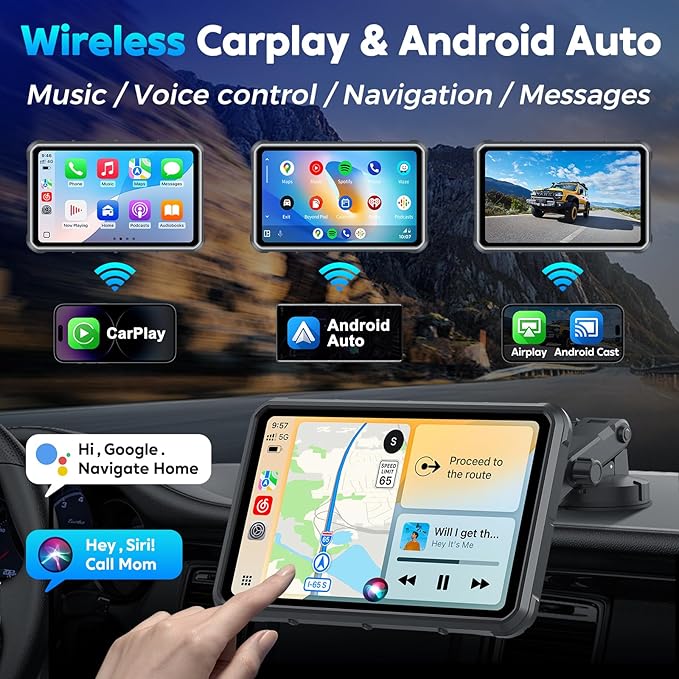 Portable Apple Carplay Screen for Car, Secure Strong Bracket, Navigation