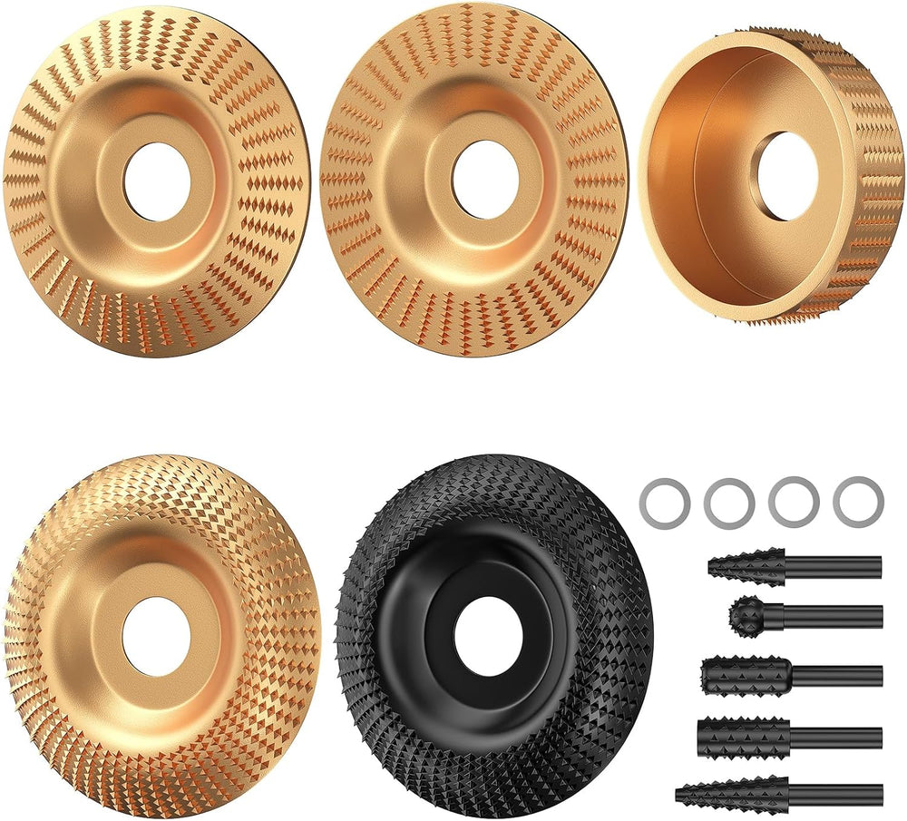 BURMONG 14PCS Wood Carving Disc Set for Angle Grinder, 4" & 4.5"...