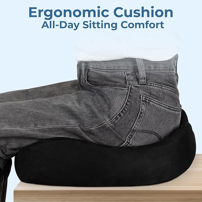 5 STARS UNITED Seat Cushion for Tailbone Pain Relief – Large Memory Foam