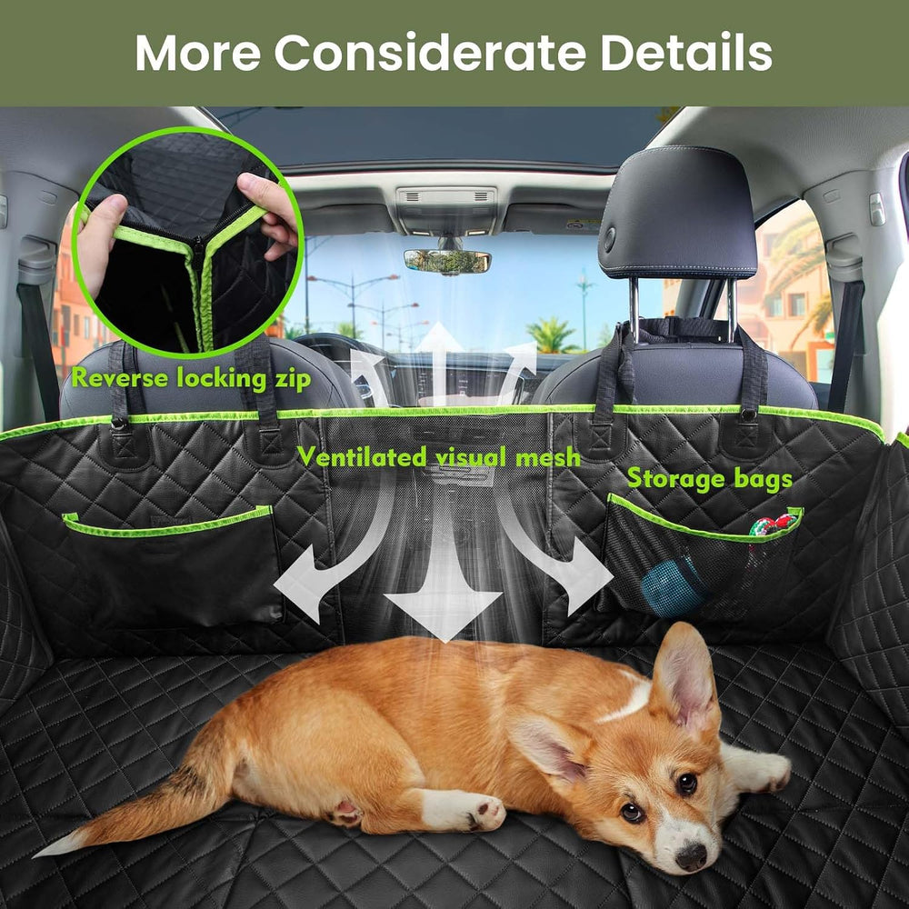 Dog Car Seat Cover for Back Seat, Waterproof Leather Fabric Back Seat Extende...