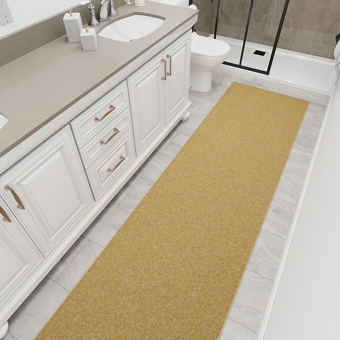 Ottomanson Hallway Runner Rug 2'7" x 9'10" Non Slip Solid A...