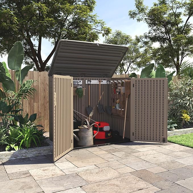 HOMSPARK Storage Shed Weather Resistance, Outdoor Storage Cabinet