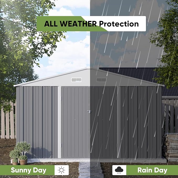 Patiowell 10' x 10' Metal Storage Shed